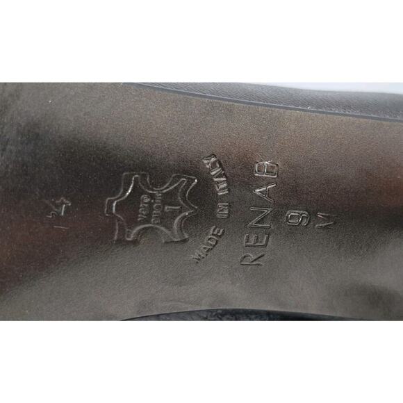 Brighton Ranae Boho Slip On Pumps High Heels 9M Black Leather Embellished Sequin - Picture 11 of 11